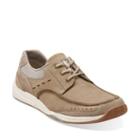 Clarks Allston Edge In Taupe Nubuck