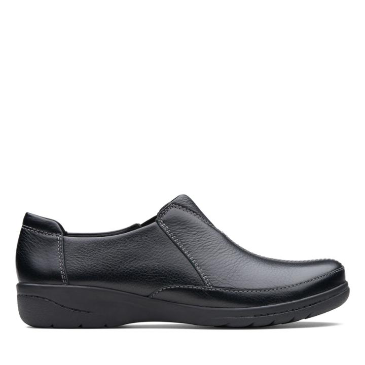 Clarks Cheyn Bow - Black Leather - Womens 5