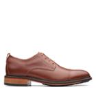 Clarks Bostonian Costigan Cap - Dark Tan Leather - Mens 7.5