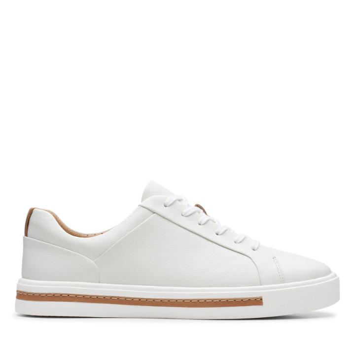 Clarks Un Maui Lace - White Leather - Womens 5.5