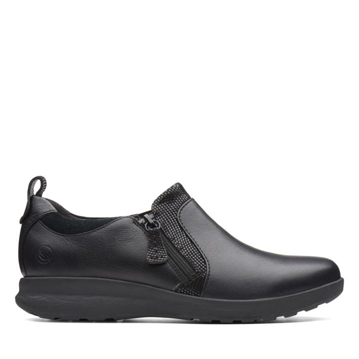 Clarks Un Adorn Zip - Black Combination - Womens 9