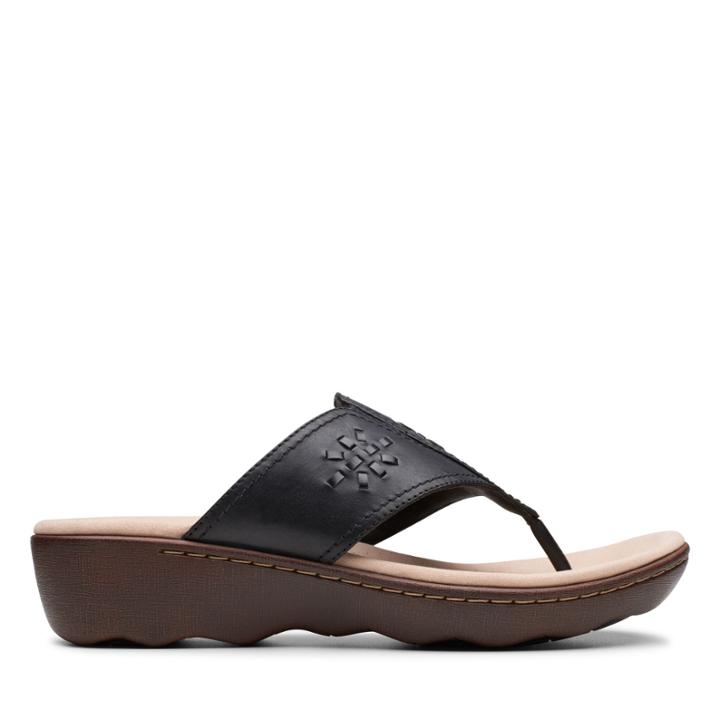 Clarks Phebe Mist - Black Leather - Womens 5