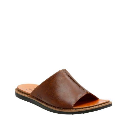 Clarks Lynton Slide In Tan Leather
