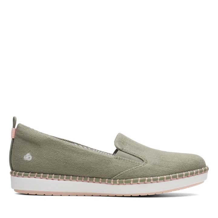 Clarks Step Glow Slip - Olive - Womens 9.5