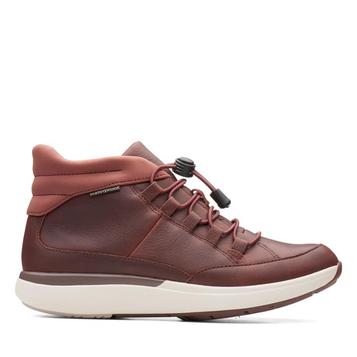 Clarks Un Cruise Mid - Dark Tan Leather - Womens 9.5