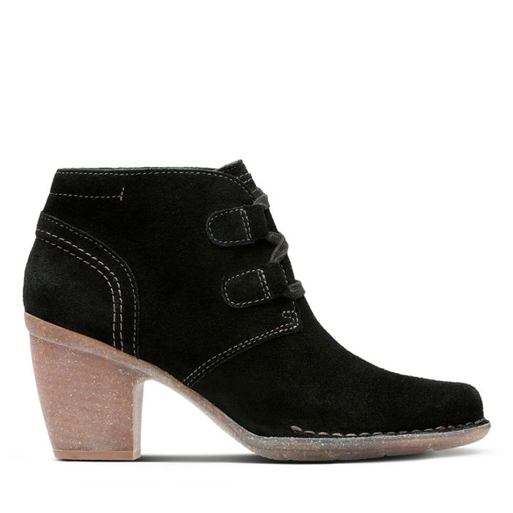 Clarks Carleta Lyon - Black Suede - Womens 5.5