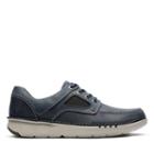 Clarks Unnature Time - Navy Leather - Mens 14