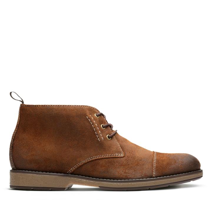 Clarks Hinman Mid - Dark Tan Suede - Mens 9