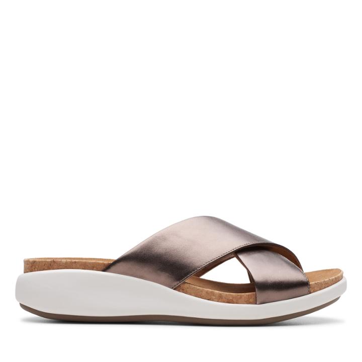 Clarks Un Bali Go - Pebble Metallic - Womens 8.5
