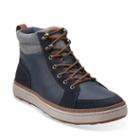 Clarks Lorsen Top In Navy Warm Lined Leather