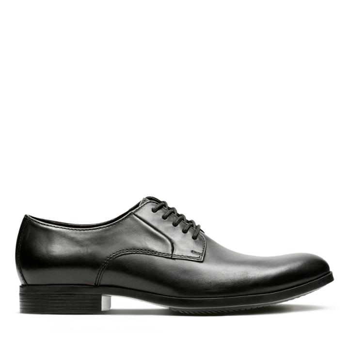 Clarks Conwell Plain - Black Leather - Mens 7.5