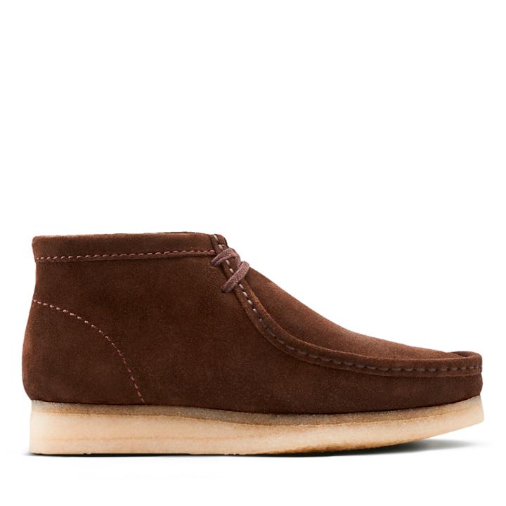Clarks Wallabee Boot - Dark Brown Suede - Mens 7
