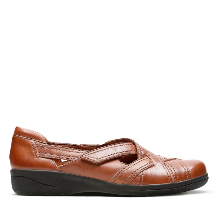Clarks Cheyn Wale - Dark Tan Leather - Womens 6