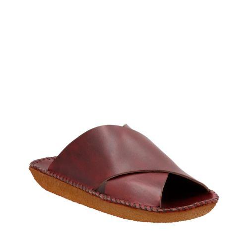 Clarks Litton Sandal. In Burgundy Leather