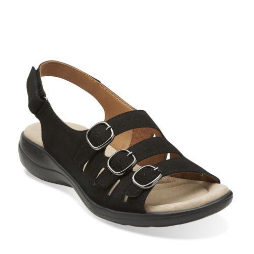Clarks Saylie Medway In Black Nubuck