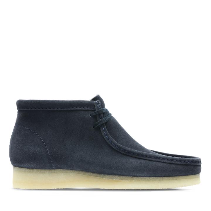 Clarks Wallabee Boot - Dark Blue Suede - Mens 11.5