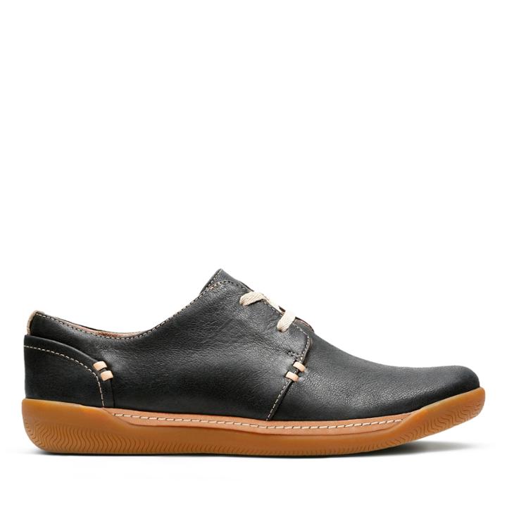Clarks Un Haven Lace - Black Leather - Womens 6.5