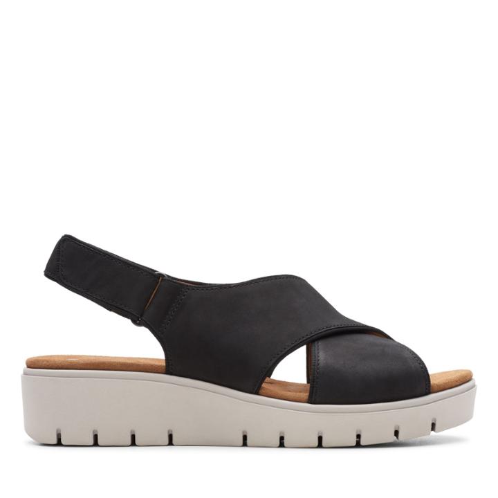Clarks Un Karely Sun - Black Nubuck - Womens 7