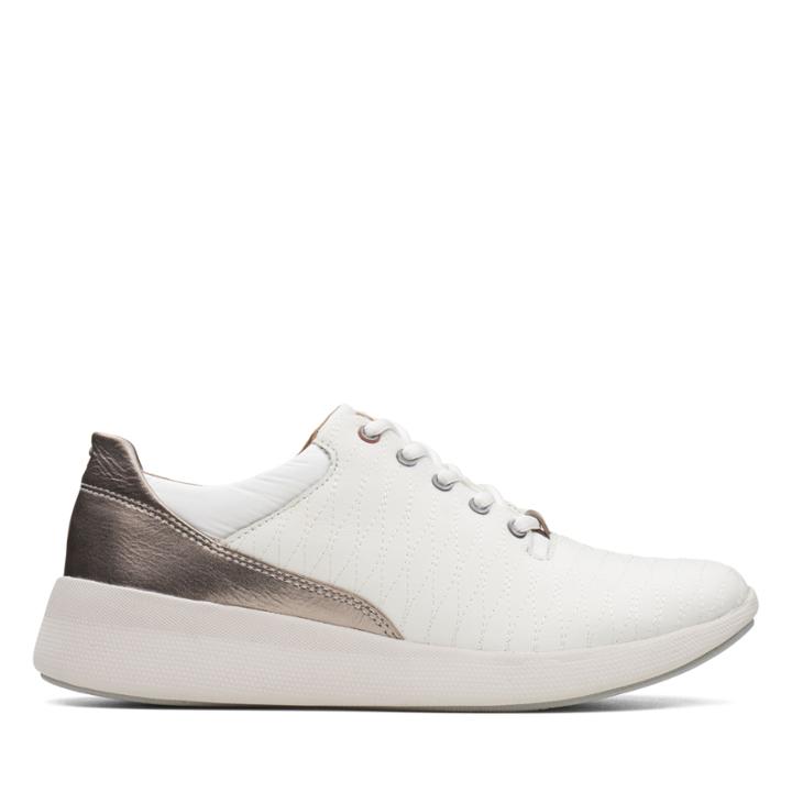 Clarks Un Alfresco Lo - White Leather - Womens 10