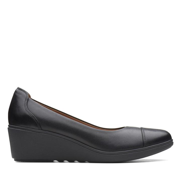 Clarks Un Tallara Dee - Black Leather - Womens 5