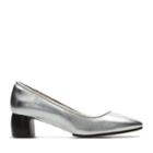 Clarks Grace Olivia - Silver Leather - Womens 6