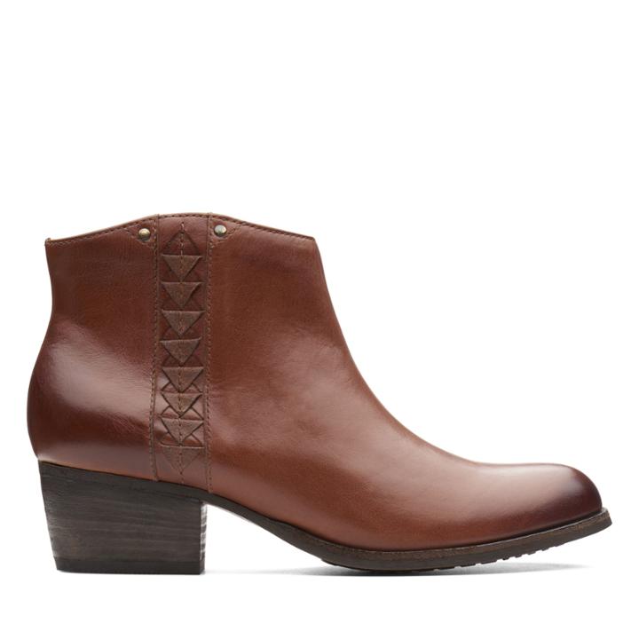 Clarks Maypearl Fawn - Dark Tan Leather - Womens 8