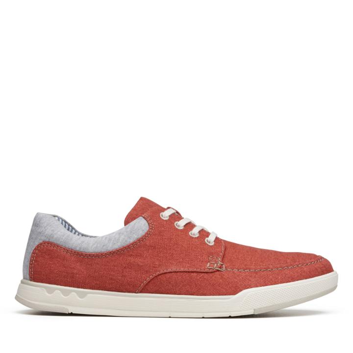 Clarks Step Isle Lace - Rust Canvas - Mens 7