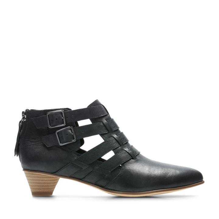 Clarks Mena Poppy - Black Leather - Womens 7
