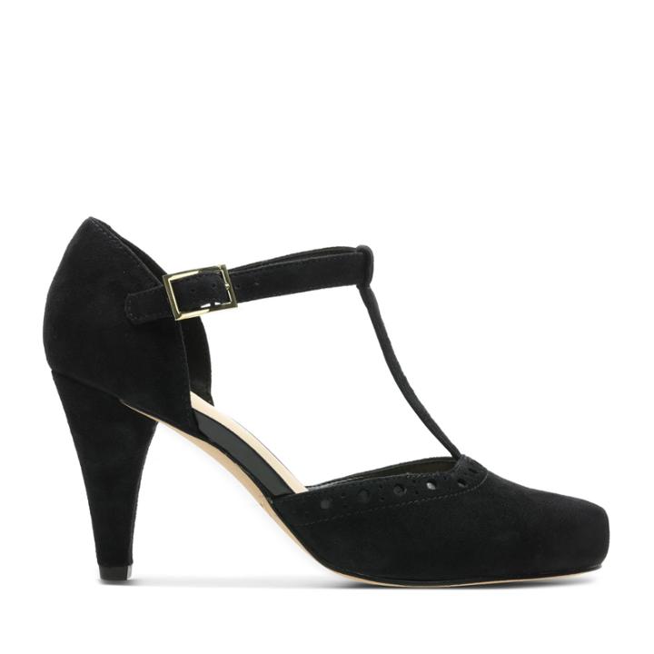 Clarks Dalia Leah - Black Suede - Womens 7.5