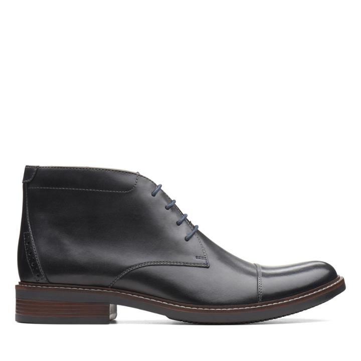 Clarks Maxton Mid - Black Leather - Mens 9
