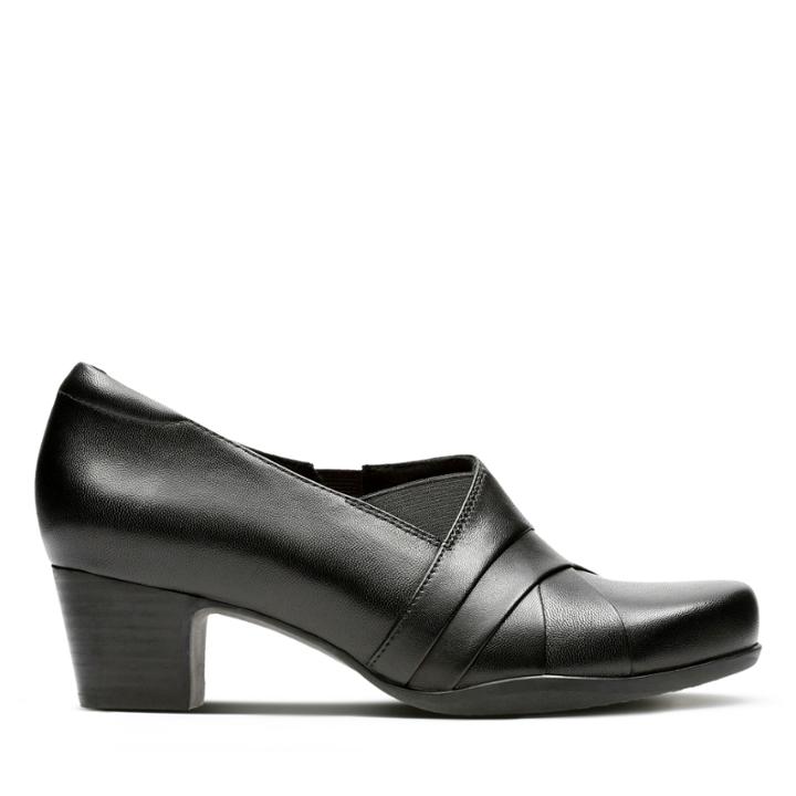 Clarks Rosalyn Adele - Black Leather - Womens 5.5