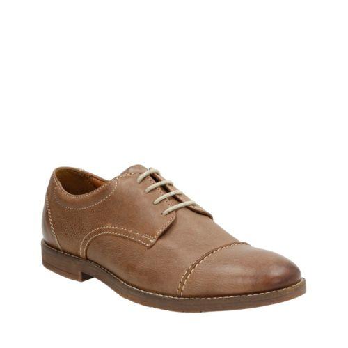 Clarks Verner Cap In Brown Leather