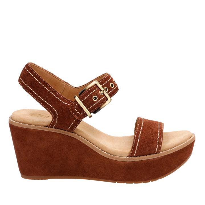 Clarks Aisley Orchid - Dark Tan Suede - Womens 9