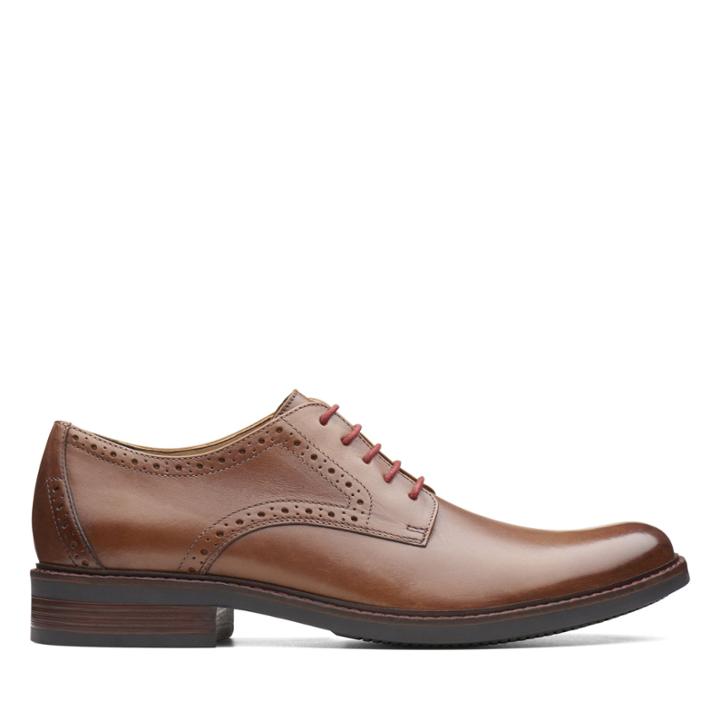 Clarks Maxton Plain - Dark Tan Leather - Mens 7