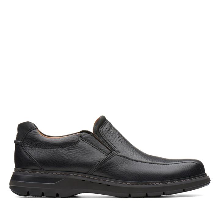 Clarks Un Ramble Step - Black Leather - Mens 7
