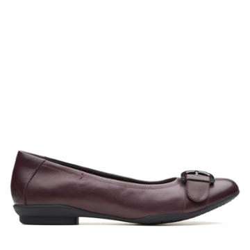 Clarks Neenah Lark - Aubergine Leather - Womens 5