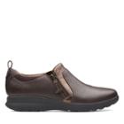 Clarks Un Adorn Zip - Dark Brown Combi - Womens 8