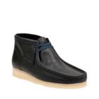 Clarks Wallabee Boot In Navy Tumbled Leather