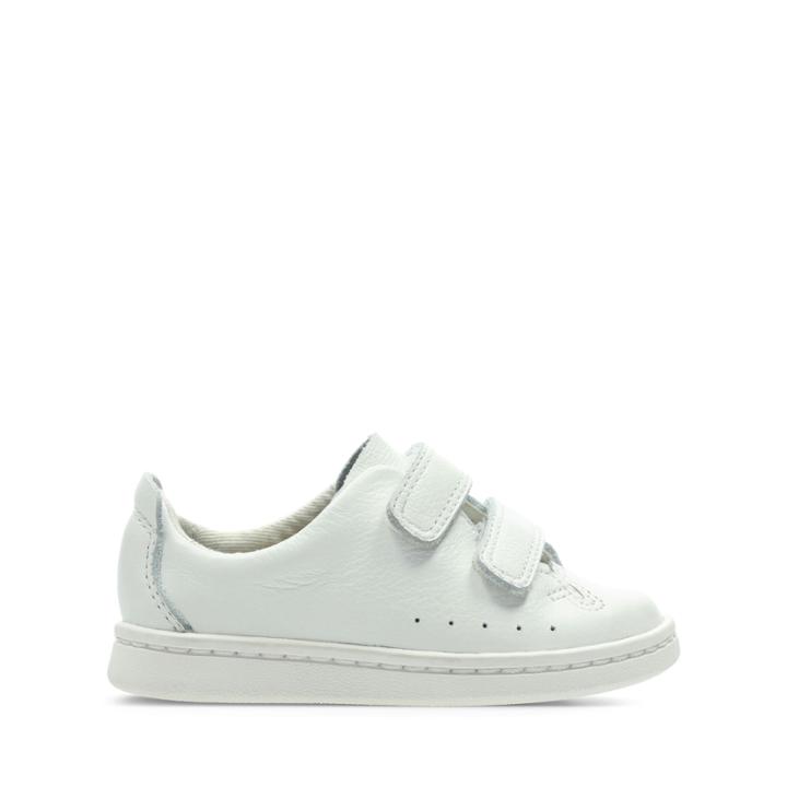 Clarks Nate Maze - White Leather - Childrens 5.5