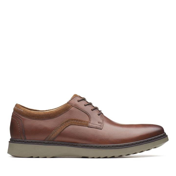 Clarks Un Geo Lace - Dark Tan Leather - Mens 7.5