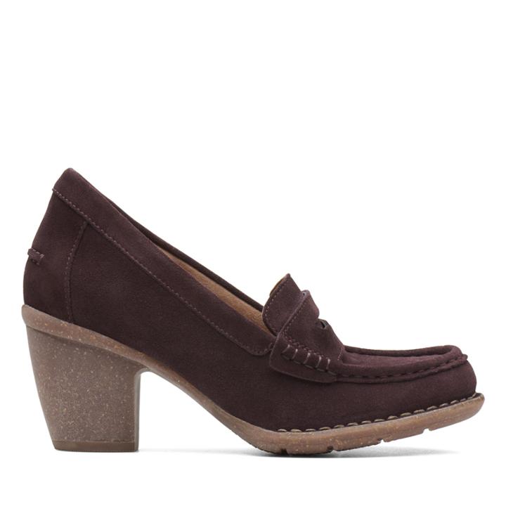 Clarks Carleta Belle - Aubergine Suede - Womens 9