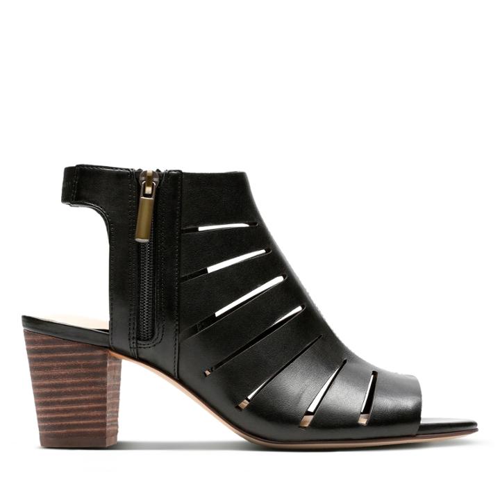 Clarks Deloria Ivy - Black Leather - Womens 7