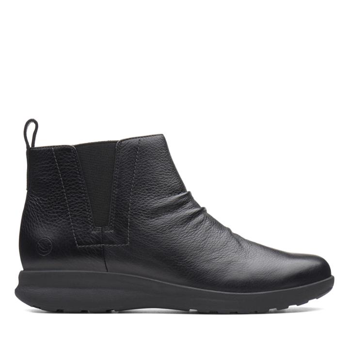 Clarks Un Adorn Mid - Black Leather - Womens 8.5