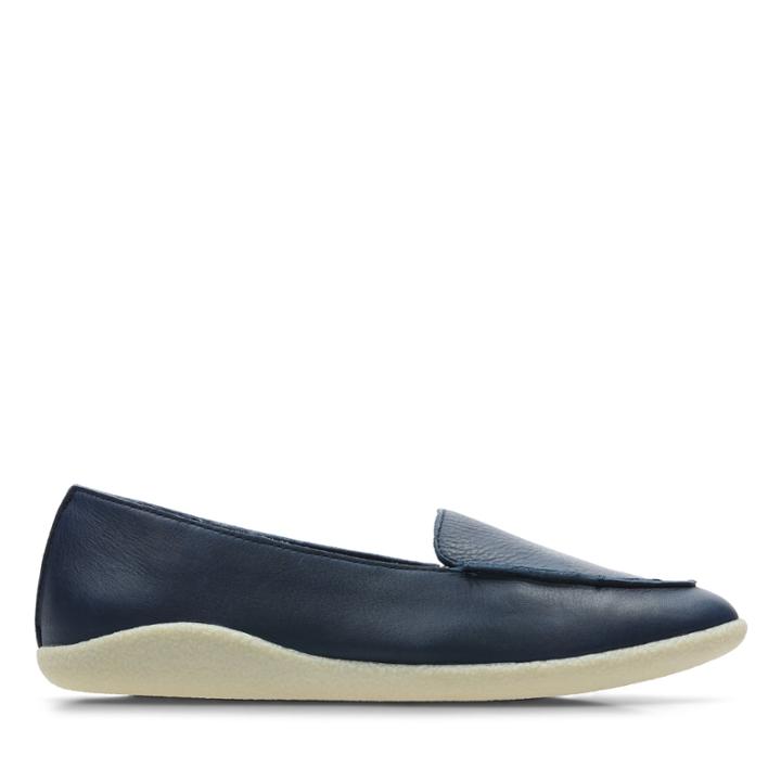 Clarks Dana Rose - Navy Leather - Womens 8.5