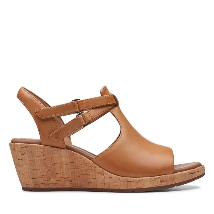 Clarks Un Plaza Way - Light Tan Leather - Womens 8