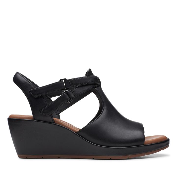 Clarks Un Plaza Way - Black Leather - Womens 9.5