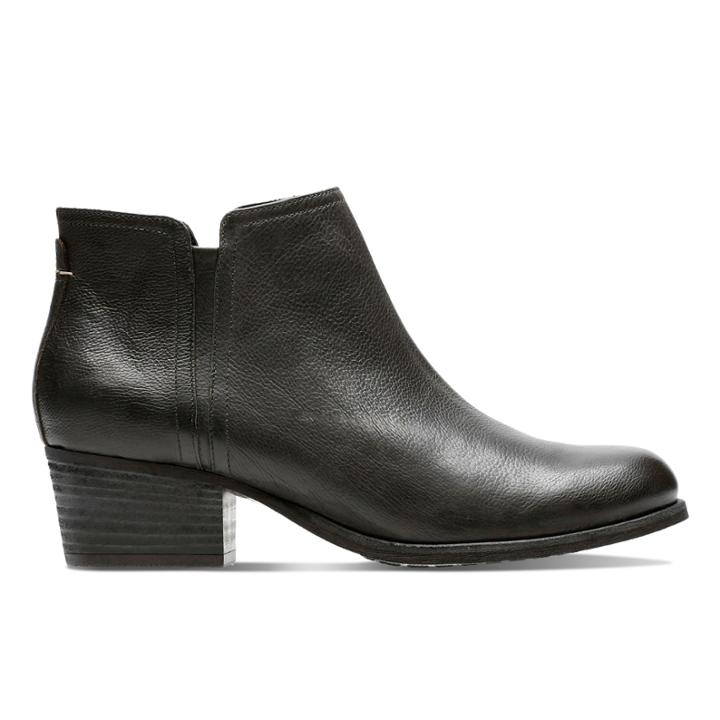Clarks Maypearl Ramie - Black Leather - Womens 5.5