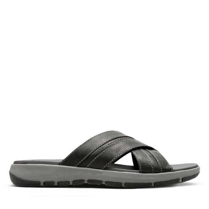 Clarks Brixby Cross - Black Leather - Mens 11