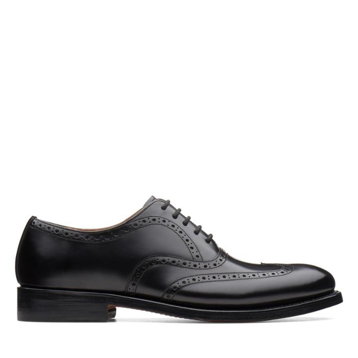 Clarks Bostonian Rhodes Brogue - Black Leather - Mens 9.5