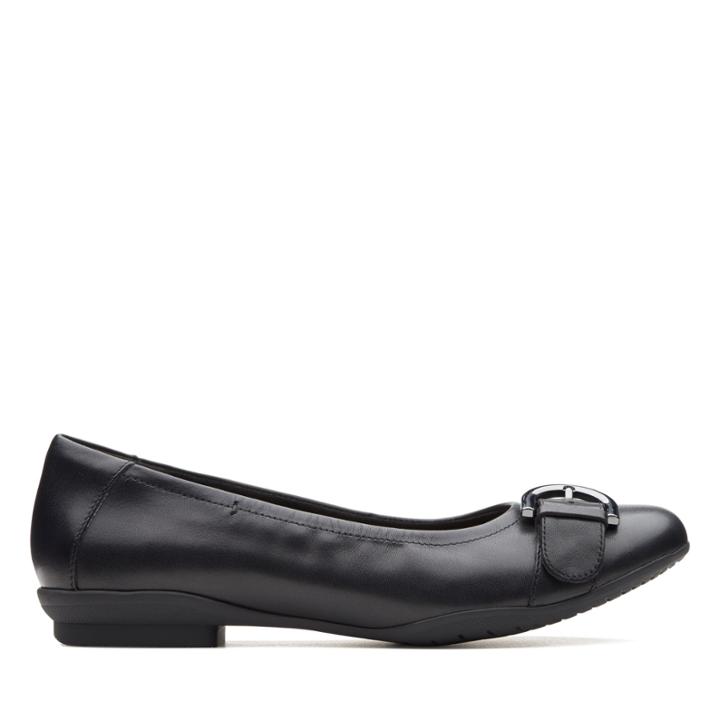 Clarks Neenah Lark - Black Leather - Womens 5